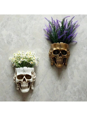 Vaso A Forma Di Teschio In Resina, Grande, Per Fiori O Caramelle, Decorazione Da Scrivania, Oggetto Di Scena Per Fotografia, Stile Horror