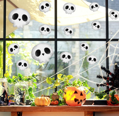 Halloween Skulls Decoration Window Stickers, Halloween Decals, Skull ...