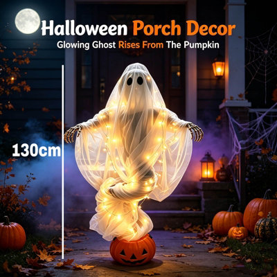Halloween Swirling Ghost Pumpkin Light,Outdoor Yard Decoration for ...