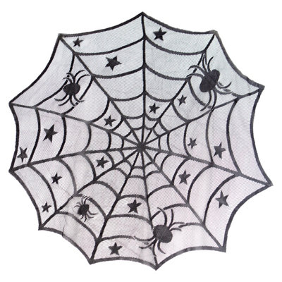Halloween Tablecloth with Spiders Web Trick or Treat Party 100cm White