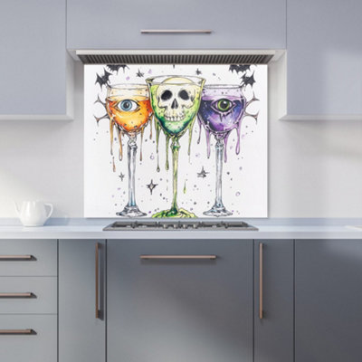 Halloween Toast to the Dead Premium Glass Kitchen Splashback W900mm x H750mm