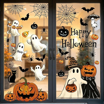 Halloween Window Clings Decorations, 9 Sheets Halloween Window Sticker ...
