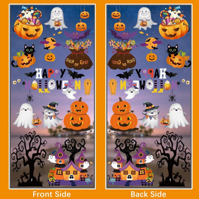 Halloween Window Stickers - 9 Sheets Cute Bat Witch Ghost Spider ...