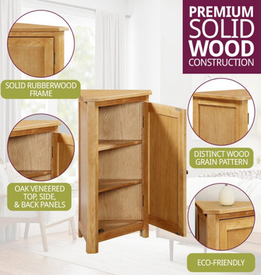 Hallowood Furniture Aston – Armadietto In Legno Rovere, 2 Ante Con Ripiano Regolabile, Credenza Multiuso Per Soggiorno E Cucina - 2