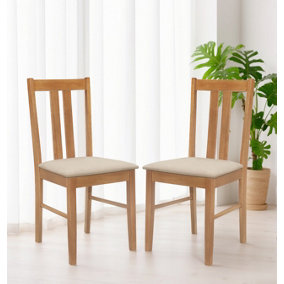 Hallowood Furniture Aston Pair of Dining Chair in Light Oak Finish