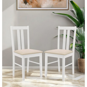 Hallowood Furniture Aston Pair of Dining Chair in White Painted Finish