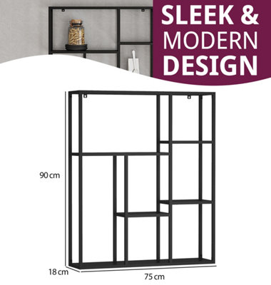 Illustration of Textured Metal Wall Shelves For Furniture
