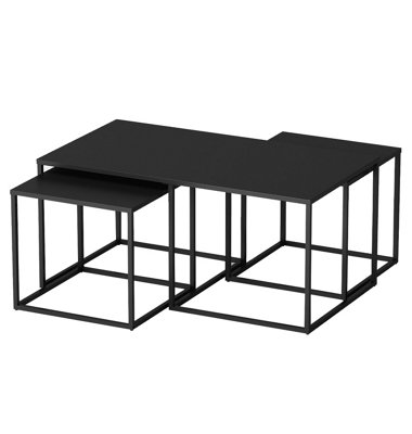 Hallowood Furniture Bewdley Metal Coffee Table with Nest of
