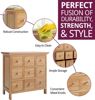 Hallowood Furniture Camberley Oak DVD and CD Storage Unit 9