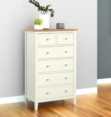 Hallowood Furniture Clifton Oak Painted 2 over 4 Chest of Drawers