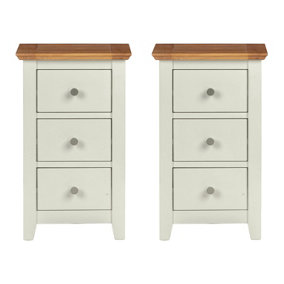 Hallowood Furniture Clifton Oak Painted Bedside Table (Pair)