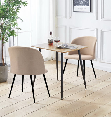 Hallowood Furniture Cullompton Small 80cm Rectangular Dining Table with 2 Light Brown Chairs DIY at B Q