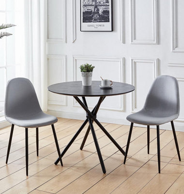 Hallowood Furniture Cullompton Small Black Round Dining Table (0.9m