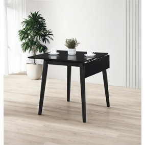 Hallowood Furniture Ledbury Drop Leaf Rectangular Table in Black Finish