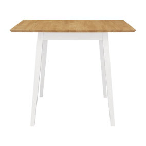 Hallowood Furniture Ledbury Drop Leaf Rectangular Table in White Painted and Oak Finish