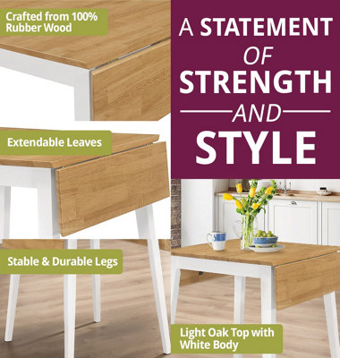 Hallowood Furniture Ledbury Drop Leaf Rectangular Table with