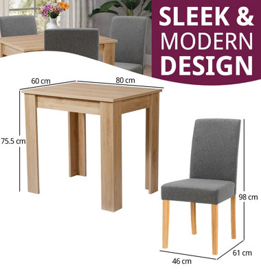 Hallowood Furniture Newquay Oak Fixed Top Table with 4 Straight Back ...