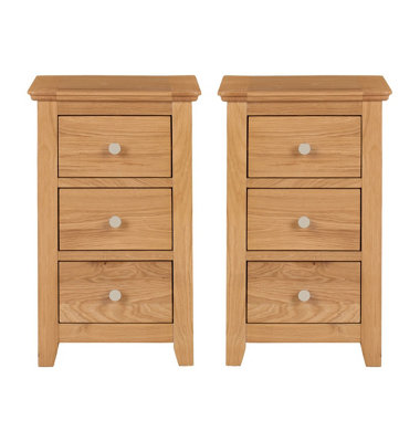 Hallowood Furniture Pair of Hereford Oak Small Bedside Table | DIY at B&Q