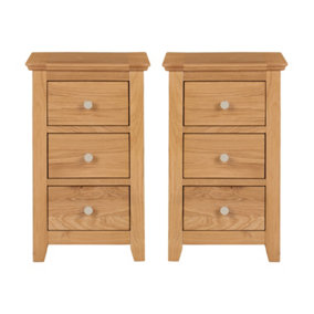 Hallowood Furniture Pair of Hereford Oak Small Bedside Table