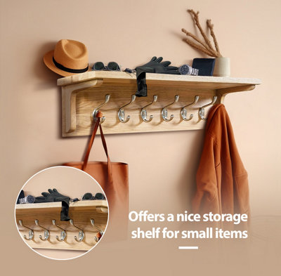 Hallowood Furniture Waverly Oak Coat Hanger With Shelf