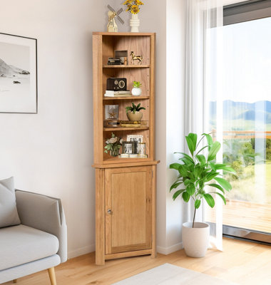 Oak corner cabinets living room sales
