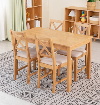 Hallowood Furniture Waverly Oak Dining Table (TAB1200) Set with 4 Small ...