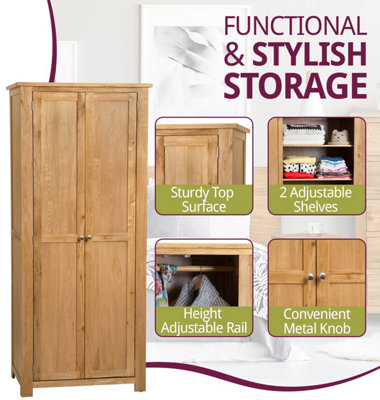 Hallowood Furniture Set 2 Tavolini Rovere Chiaro – Consolle E Comodino In Legno Massiccio, 33x40x40 Cm