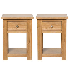 Hallowood Furniture Waverly Oak Lamp Table With Drawer (Pair)