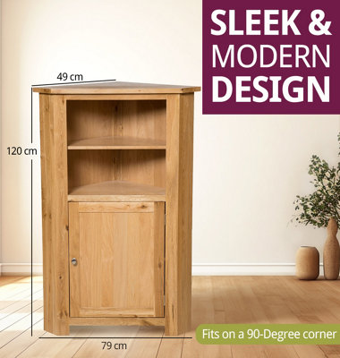 Hallowood Furniture Waverly Oak Medium Corner Display Unit