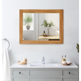Hallowood Furniture Waverly Oak - Oak Framed Mirror (MIR1080)