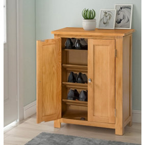 Hallowood Furniture Waverly Oak Shoe Storage Cabinet