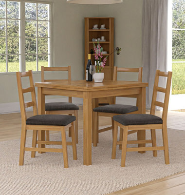 Hallowood Furniture Waverly Oak Small Extending Table with 4 Ladder ...