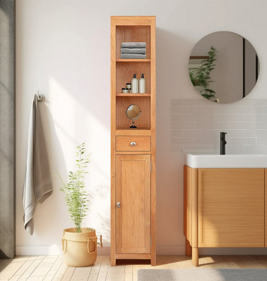 Tall slim bathroom cabinet 25cm wide discount