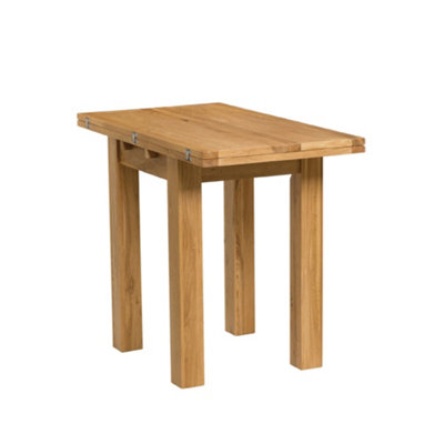 Hallowood Furniture Waverly Small Folding Table with 4 Ladder Back Oak ...