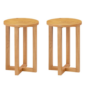 Hallowood Furniture Waverly Small Round Side Table (Pair)