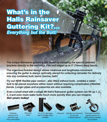 Halls Rainsaver Universal Flexible Gutter Kit - 16ft