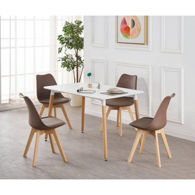 Halo 4 or 6 seating Dining Table Single, White