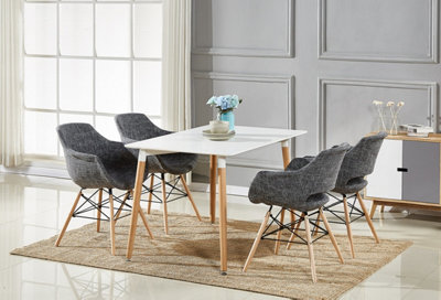 Halo 4 or 6 seating Dining Table Single, White