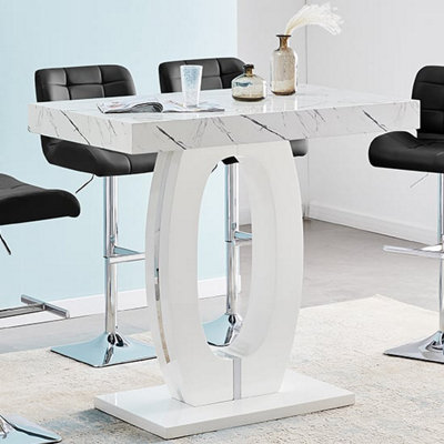 White high gloss breakfast bar table hotsell