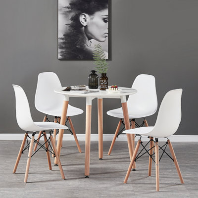 Halo Round Dining Table Single, White