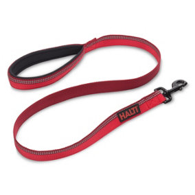 HALTI Lead For Dogs, Size Large, Red, 1.2m, Premium Nylon Puppy & Dog Leash, Reflective, Neoprene-Padded Handle