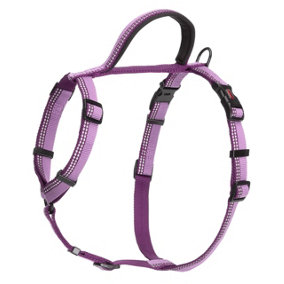 HALTI Walking Harness, Size Large, Purple, Best Lightweight Dog Harness with Handle, Reflective & Adjustable