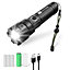 Haltons 10,000 Lumens Rechargeable Torch - Waterproof, Tactical, LED, Super Bright, USB-C Charging, Powerful Flash Light, Durable