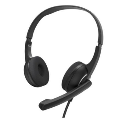 HAMA BLACK HS-USB250 V2 PC OFFICE HEADSET PADDED WITH IN-LINE CONTROL
