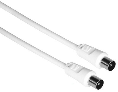 HAMA - Coaxial Fly Lead, Plug to Plug, 2m, White Price Comparisons | Compare The Build