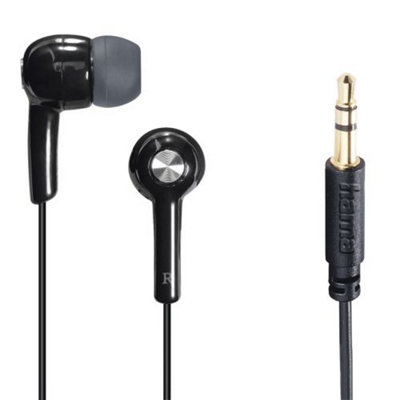 HAMA GLOSS BLACK WIRED IN-EAR HEADPHONES