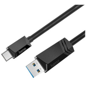 HAMA - USB-A Plug to USB-C Plug USB 3.2 Gen 1 Lead, 0.75m Black -