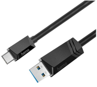 HAMA - USB-A Plug to USB-C Plug USB 3.2 Gen 1 Lead, 1.5m Black -