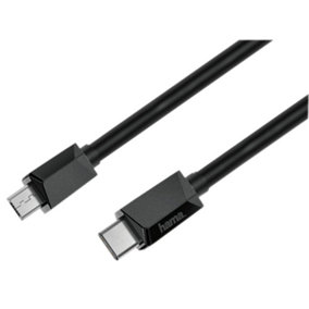 HAMA - USB-C Plug to Micro USB Plug USB 2.0 Lead, 0.75m Black -