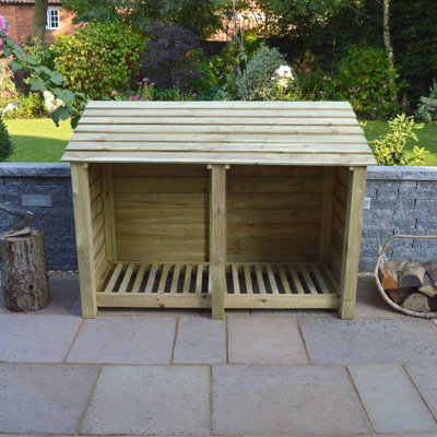 Hambleton 4ft Log Store - L80 x W180 x H128 cm - Light Green